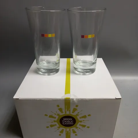 BOXED PAIR OF NESCAFE DOLCE GUSTO COLD DRINKS GLASSES
