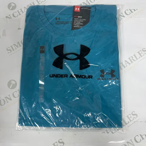 UNDERARMOUR HEATGEAR T SHIRT IN TEAL SIZE LARGE 