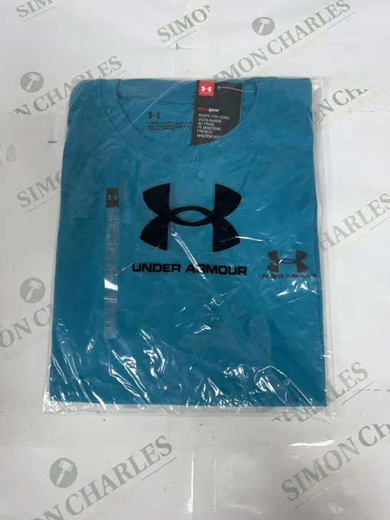 UNDERARMOUR HEATGEAR T SHIRT IN TEAL SIZE LARGE 