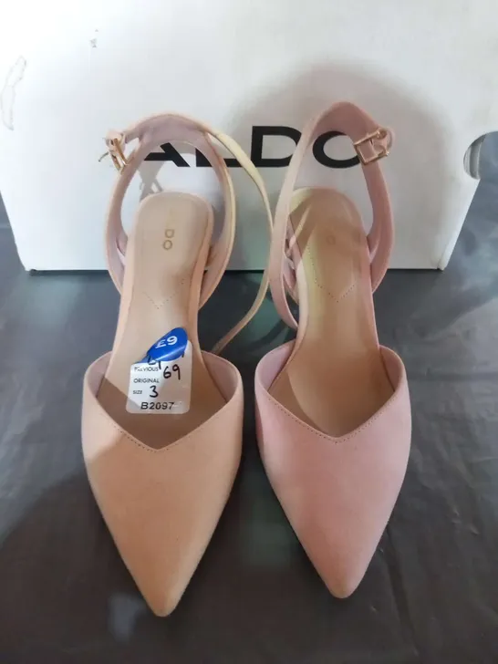 BOXED ALDO KRASNOYA PALE PINK SUEDE SUMMER SIZE 3