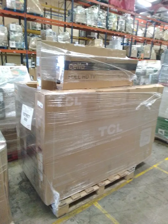 PALLET OF APPROXIMATELY 10 UNPROCESSED RAW RETURN TELEVISIONS TO INCLUDE;