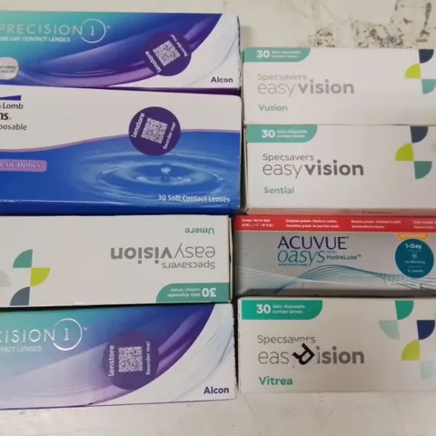 LARGE QUANTITY OF ASSORTED EYE CARE ITEMS TO INCLUDE CONTACT LENSES FROM ACUVUE, PRECISION1 AND SPECSAVERS