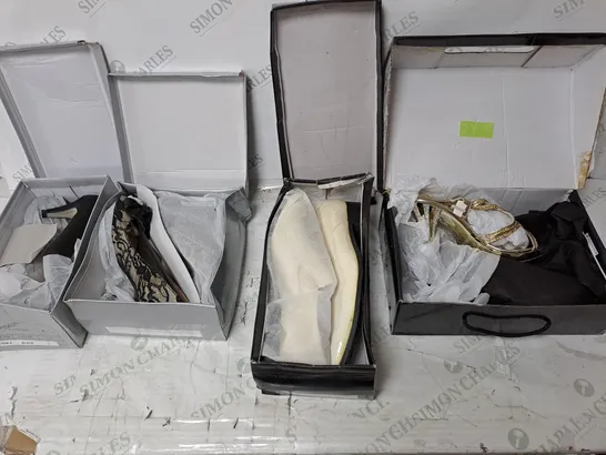 APPROXIMATELY 10 PAIRS OF ASSORTED BOXED AND UNBOXED SHOES TO INCLUDE SANDALS, AND TRAINERS 