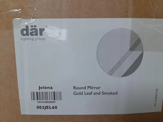 BOXED DAR LIGHTING JELENA ROUND MIRROR GOLD LEAF AND SMOKED