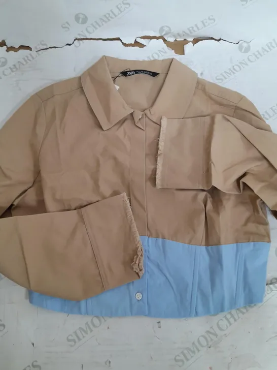 ZARA CROPPED SHIRT LONG SLEEVE  - LARGE