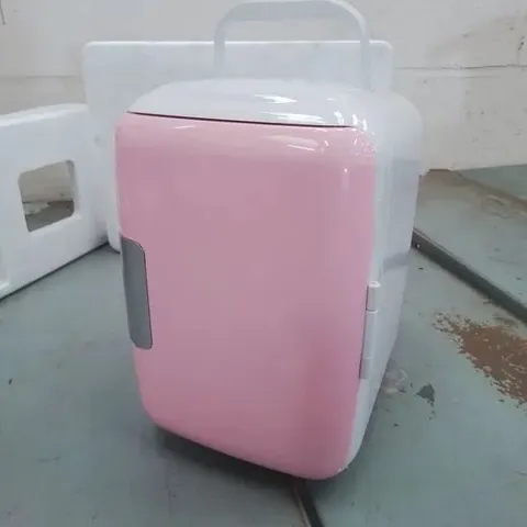 BOXED MINI 12V CAR REFRIGERATOR IN PINK