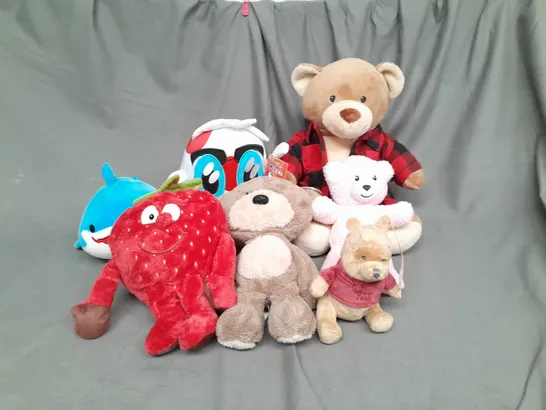 BOX OF ASSORTED PLUSH SOFT TEDDIES