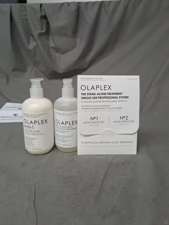 LOT OF 3 OLAPLEX HAIR CARE PRODUCTS TO INCLUDE SHAMPOO AND CONDITIONER