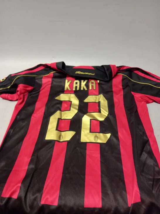 ADIDAS AC MILAN FOOTBALL CLUB SHIRT - KAKA 22 - SIZE 22 KIDS