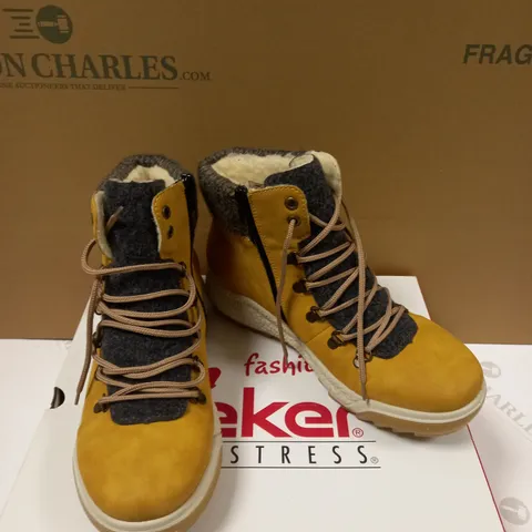 RIEKER LACE BOOT YELLOW - SIZE 6.5