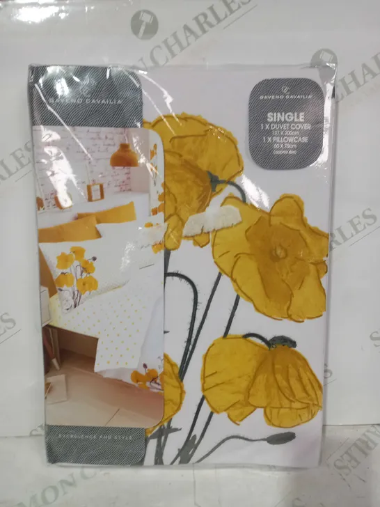 GAVENO CAVAILIA DUVET COVER AND PILLOWCASE IN YELLOW - SINGLE