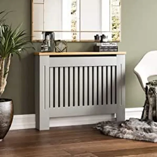 BOXED VIDA ARLINGTON RADIATOR COVER LARGE - GREY/OAK