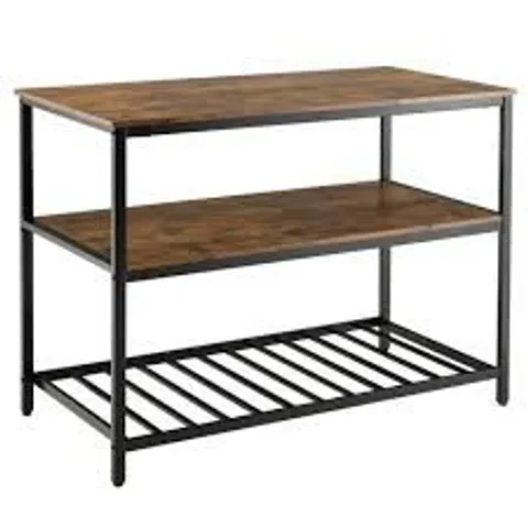 BOXED COSTWAY 3 TIER BROWN KITCHEN SHELF - BROWN