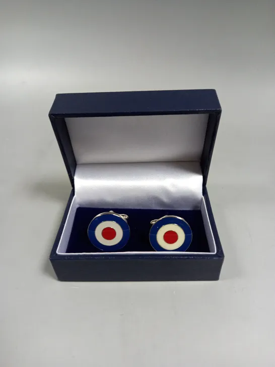 BOXED SILVER PLATED ROUNDEL CUFFLINKS 