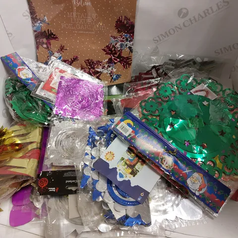 LOT OF FOIL DECORATIONS - CHRISTMAS DECORATIONS, GARLANDS, PARTY DECORATIONS