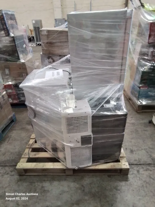 PALLET OF APPROXIMATELY 4 UNPROCESSED RAW RETURN WHITE GOODS AND AIR CONDITIONERS TO INCLUDE;