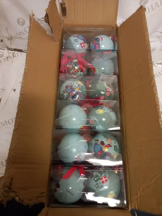 BRAND NEW LOT OF 6 PACK OF 4 DISNEY STITCH BAUBLES 