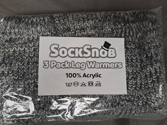 BOX OF APPROXIMATELY 10 ASSORTED SOCK SNOB 3-PACK LEG WARMERS IN VARIOUS COLOURS - COLLECTION ONLY