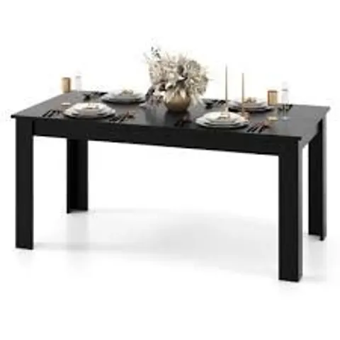 BOXED COSTWAY 63" DINING TABLE RECTANGULAR MODERN KITCHEN TABLE FOR 6 PEOPLE - BLACK 