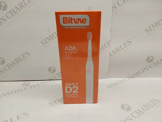 BRAND NEW BOXED BITVAE D2 DAILY ELECTRIC TOOTHBRUSH WITH 8 REPLACEMENT BRUSH HEADS - BLACK 
