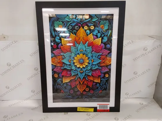 XYZ-FRM-V1223-4454 MANDALA INFORMEL NO.2 - SINGLE PICTURE FRAME ART PRINTS ON WOOD (1 ITEM)