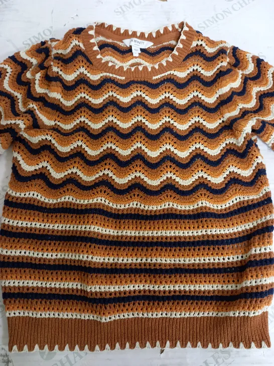 LK BENNETT KNITTED JUMPER IN BIEGE - SMALL