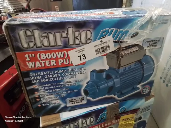 BOXED CLARKE PUMP 1" (800W) ELECTRIC WATER PUMP