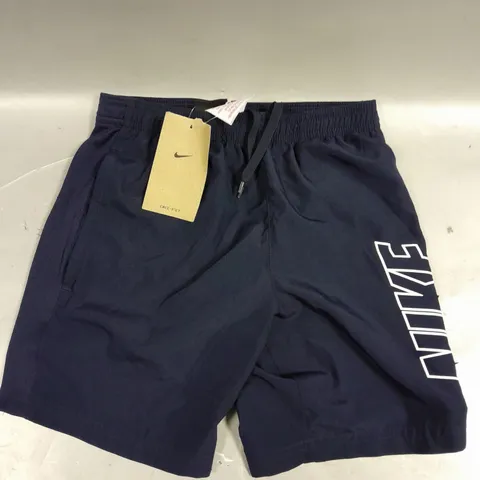 CHILDRENS NIKE LOGO SPORTS SHORTS IN NAVY - 128-137CM