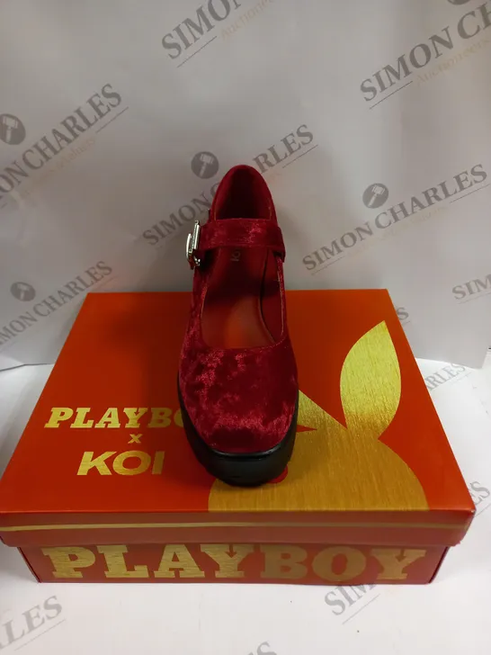 BOXED KOI FOOTWEAR TRIA PLAYBOY MARY JANE 'FIERY VIGILANTE EDITION - 6