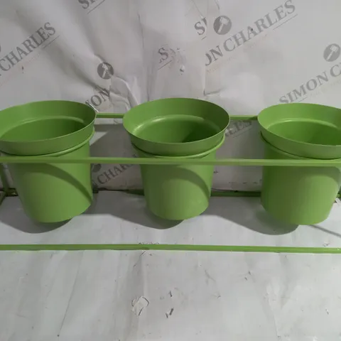 3 ASSORTED PLANT POTS WITH STEAL FRAME