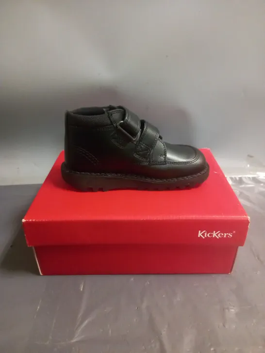 KICKERS KIDS VELCRO FASTENING SHOES BLACK SIZE 28