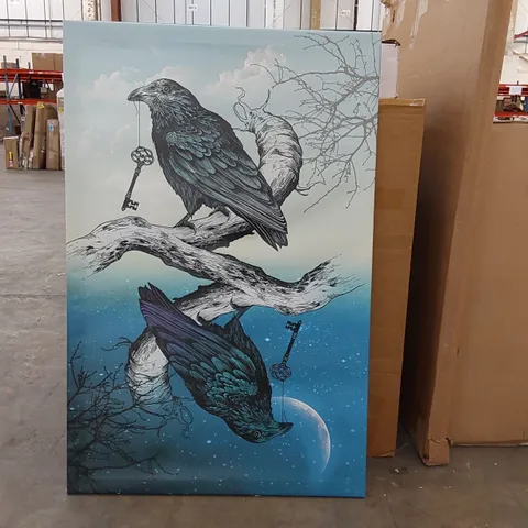 BAGGED WRAPPED CANVAS PAINTING - RAVEN NIGHT AND DAY BY RACHEL CALDWELL (1 ITEM)