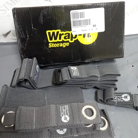 BOXED WRAP IT HEAVY DUTY STORAGE STRAPS ASSORTED LENGTH IN GREY 