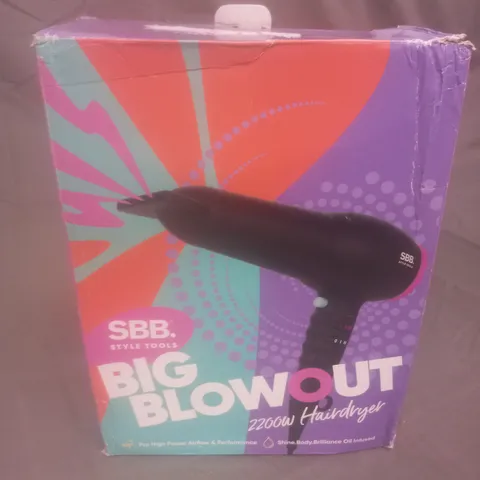 BOXED SBB STYLE TOOLS BIG BLOWOUT 2200W HAIRDRYER