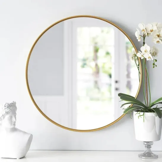 BOXED ROUND METAL WALL MIRROR 