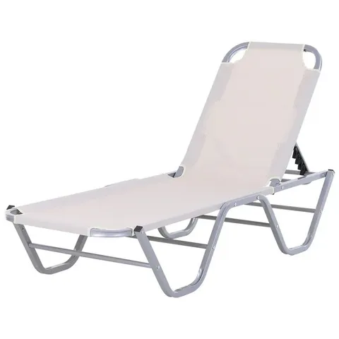 BOXED HASSANATOU 159CM LONG RECLINING PATIO LOUNGER IN GREY