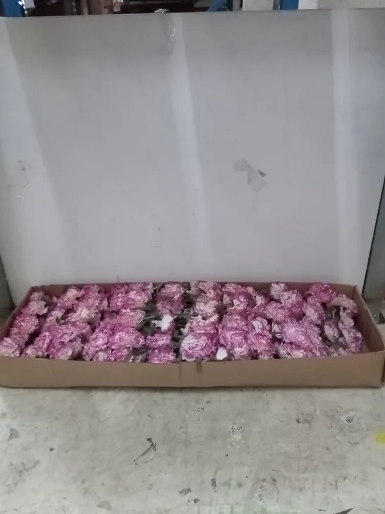 BOXED BRAND NEW 65CM CARNATION ARTIFICIAL FLOWERS (PURPLE/CREAM) SILK FLOWERS 