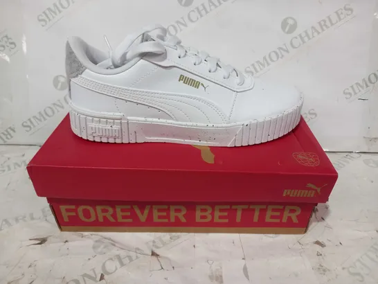 BOXED PAIR OF PUMA CARINA 2.0 SHOES IN WHITE UK SIZE 6