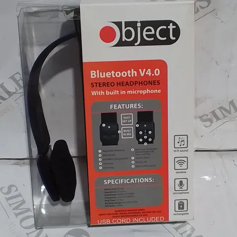 BOXED OBJECT BLUETOOTH STEREO HEADSET - BLUE