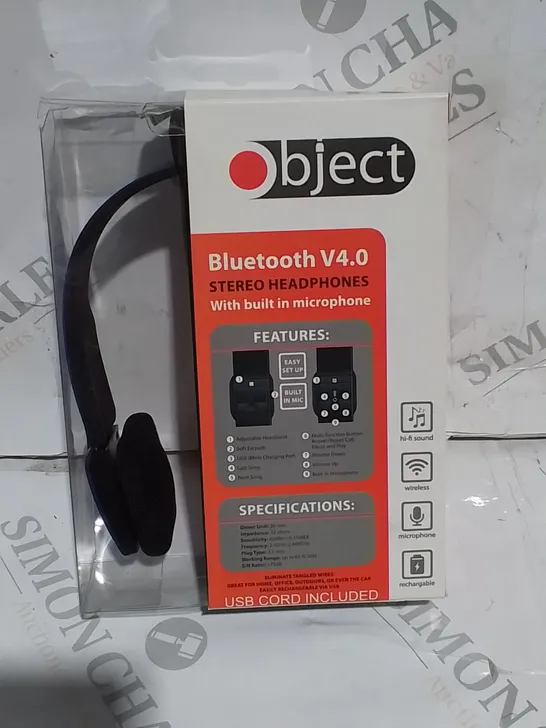 BOXED OBJECT BLUETOOTH STEREO HEADSET - BLUE