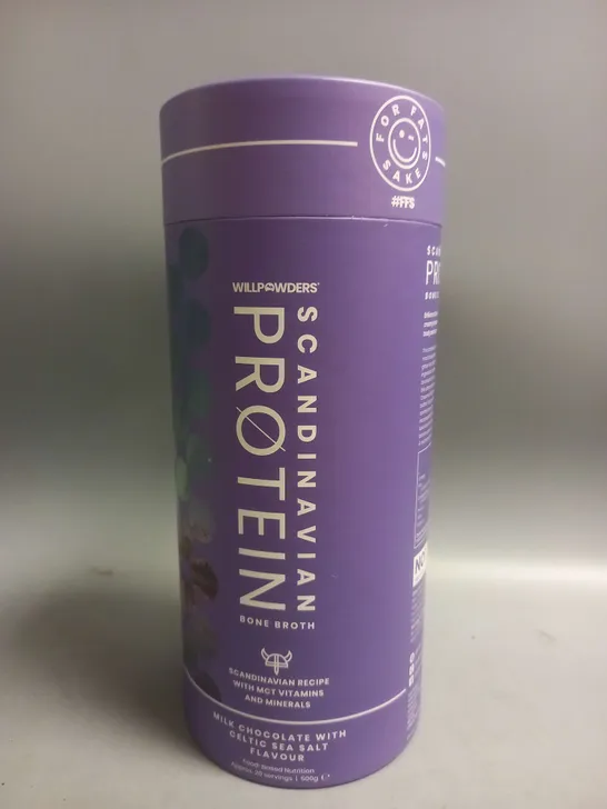 WILLPOWDERS SCANDINAVIAN BONE BROTH PROTEIN IN MILK CHOCOLATE WITH CELTIC SEA SALT FLAVOUR 500G