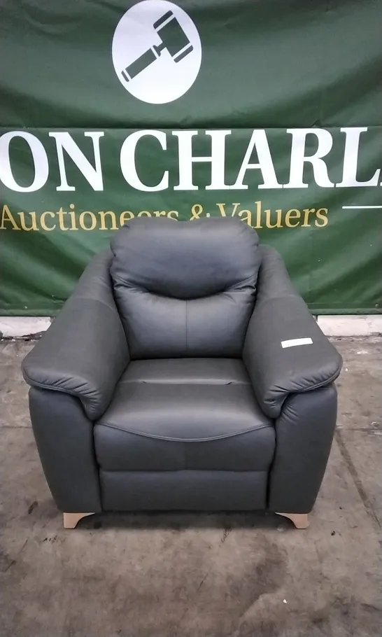 QUALITY BRITISH DESIGNED & MANUFACTURED G PLAN JACKSON POWER RECLINER ARMCHAIR CAMBRIDGE PETROL BLUE LEATHER