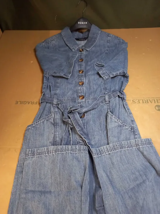 ROMAN DUSK ALL IN ONE DENIM PLAYSUIT - UK 14