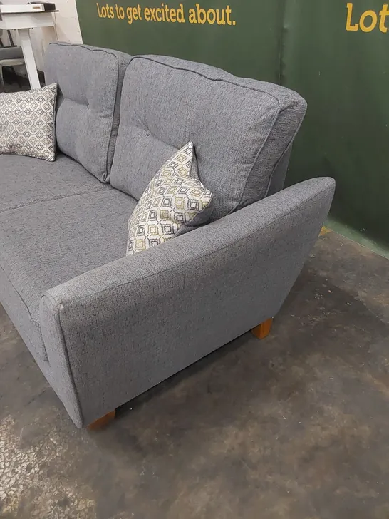 DESIGNER ASHLEY FABRIC UPHOLSTERED SOFA WITH SCATTER CUSHIONS 