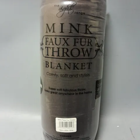 THE NIGHTS RANGE MINK FAUX FUR THROW IN BROWN - DOUBLE