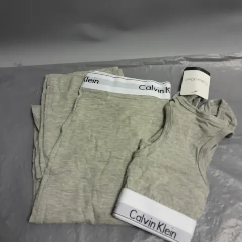 CALVIN KLEIN LADIES CROP TOP AND LEGGINGS SET GREY MARL XL