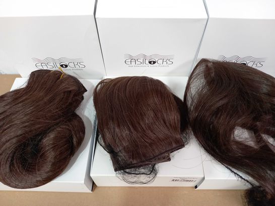 EASILOCKS HAIR BUNDLE OF 6 BOXES: BROWN COCOA - 2 X FRINGE, 1 X EXTRA VOLUME, 1 X SCRUNCHIE, 1 X SMOOTH CLIP-IN & 1 X 16" BLOWDRY CLIP-IN