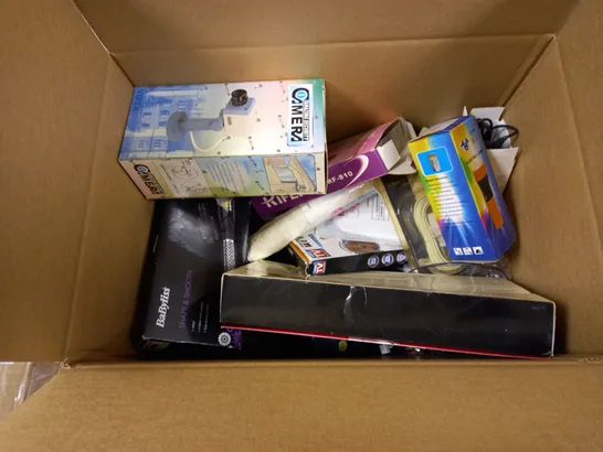 LOT OF APPROXIMAYELY 21 ASSORTED ITEMS TO INCLUDE ELECTRIC LAMP TORCH, 'AMAZING' SECURITY CAMERA, BABYLISS SHAPE & SMOOTH HAIR STYLER (5265SU), ETC