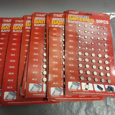 LOT OF 8 50-PIECE PACKS OF BATTERIES