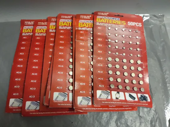 LOT OF 8 50-PIECE PACKS OF BATTERIES